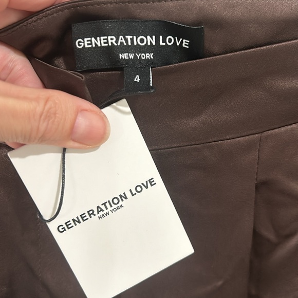 GENERATION LOVE PORTIA SATIN PANTS IN ESPRESSO, NWT - Picture 12 of 14